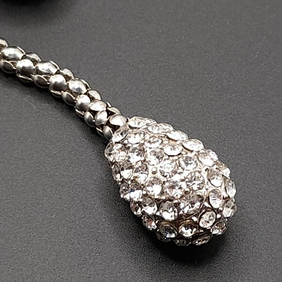 Chico's Rhinestone Lariat Necklace, Clear Pave Rhinestones, 36" - Picture 7 of 10